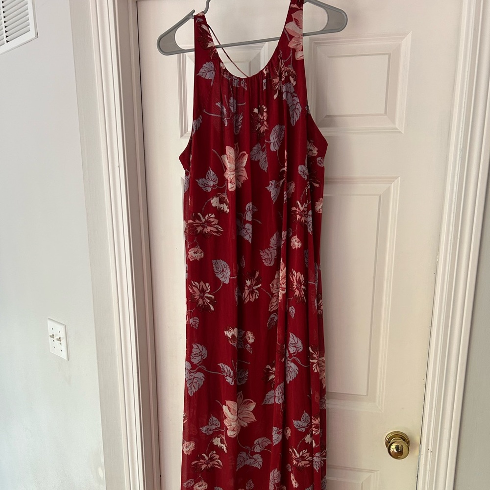 Anthropologie Floral Maxi Dress with low back
